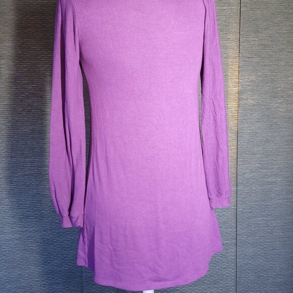 Vintage purple Long sleeve sweater dress - Picture 4 of 9